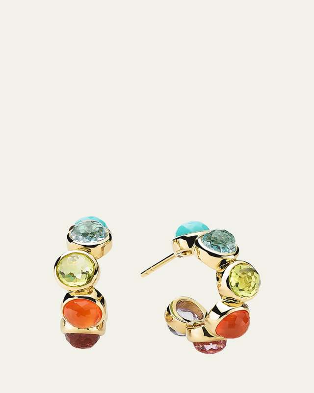All-Stone Tiny Hoop Earrings in 18K Gold